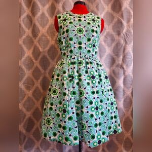 Kate Spade Blue and Green Patterned Midi Dress